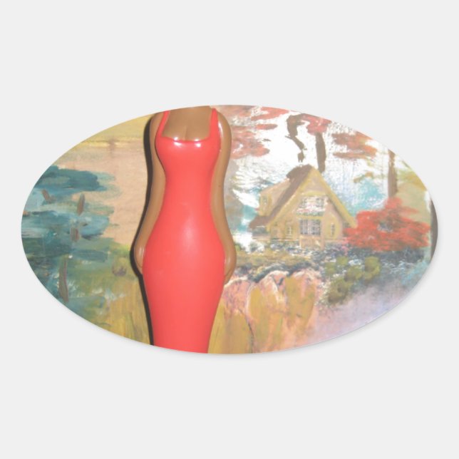 Afro Glam: A Timeless Beauty Oval Sticker (Front)