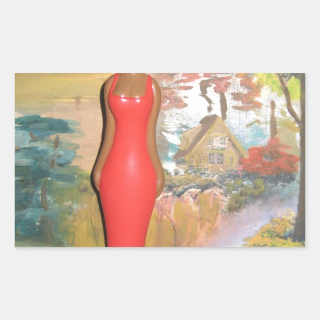 Afro Glam: A Timeless Beauty Rectangular Sticker (Front)