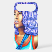 Afro Glow but leave u Blue, she will Case-Mate iPhone Case (Back)