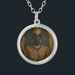 Afro Goddess Silver Plated Necklace<br><div class="desc">The African woman as cosmic queen. Wear this truth. Perfect for every woman who chose herself.</div>