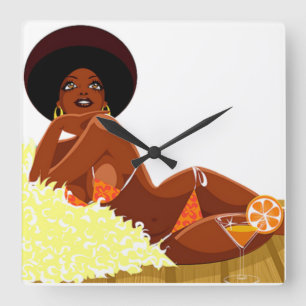 Afro Goddess Wall Clock