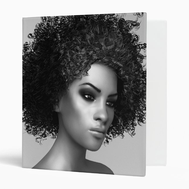 Afro Hair 3 Ring Binder (Front/Inside)