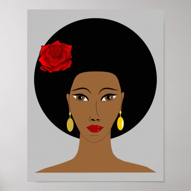 Afro Hair Black Girl Poster (Front)