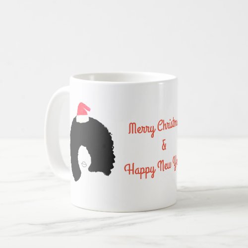 Afro Hair Christmas Hat Coffee Mug