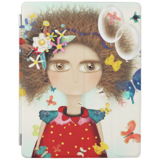 AFRO HAIR DOLL RUPYDETEQUILA HUGE EYES FLORAL iPad SMART COVER