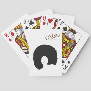 Afro Hair Monogram Poker Cards
