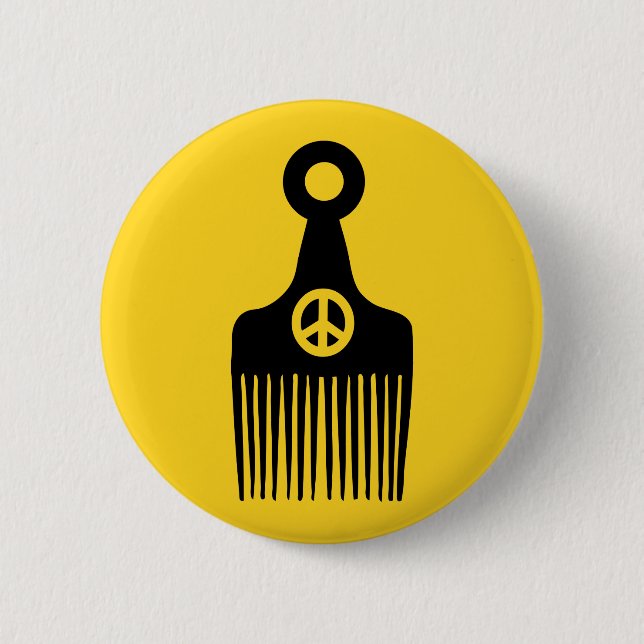 Afro Hair Peace Button (Front)