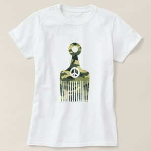 Afro Hair Peace Camo T-Shirt