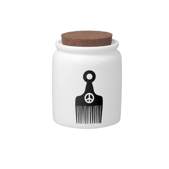 Afro Hair Peace Candy Jar (Front)