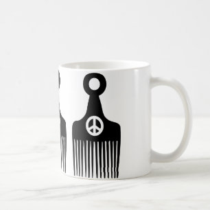 Afro Hair Peace Coffee Mug