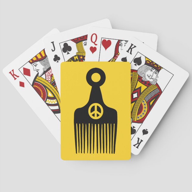 Afro Hair Peace Poker Cards (Back)