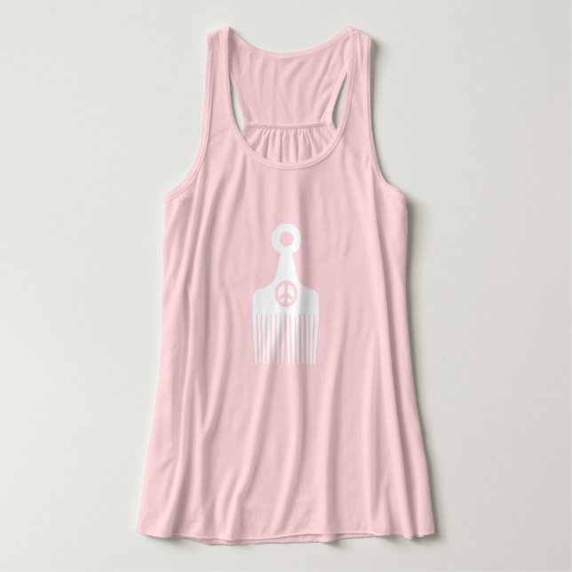 Afro Hair Peace Tank Top (Design Front)