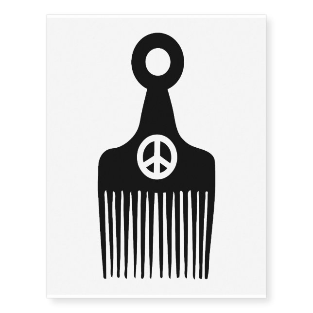 Afro Hair Peace Temporary Tattoos (Front)