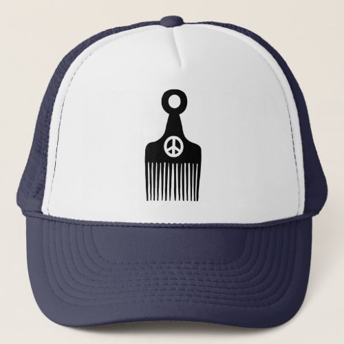 Afro Hair Peace Trucker Hat