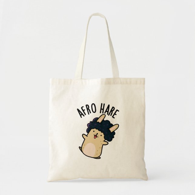 Afro Hare Funny Rabbit With Afro Pun  Tote Bag (Front)