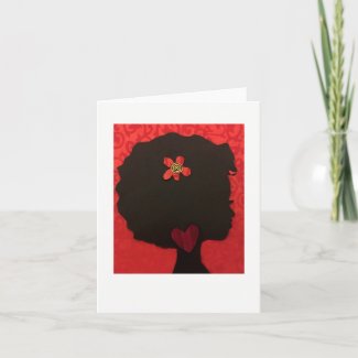 Afro Heart Design Notecard by Alicia L. McDaniel