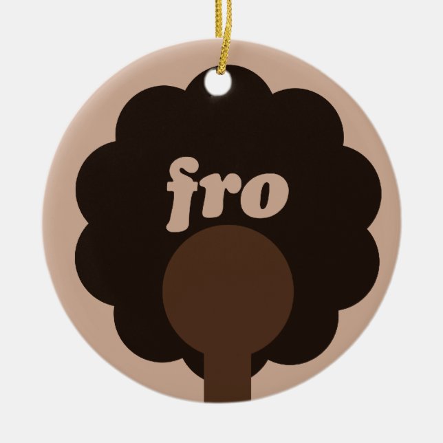 Afro Humor Ceramic Ornament (Front)