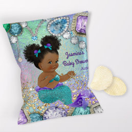 Afro Jewel Mermaid Baby Shower Chip Bag Wrappers