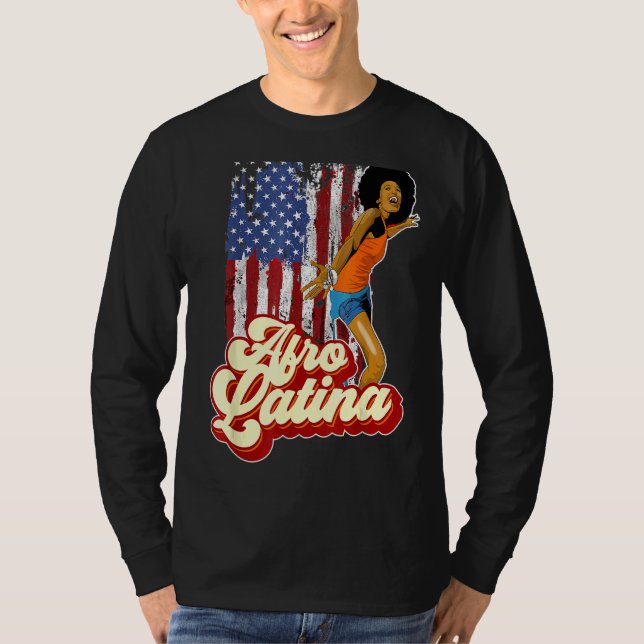 Afro Latina America Flag Afro Latin Pride Tee (Front)