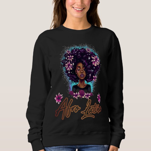 Afro Latina Black Women African Latin Spanish Mela Sweatshirt (Front)
