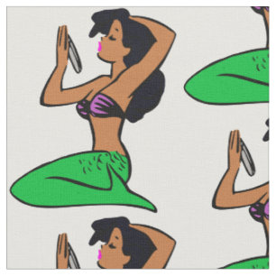afro latina mermaid fabric