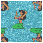 afro latina mermaid ocean sea fabric