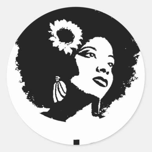 Afro Love Classic Round Sticker