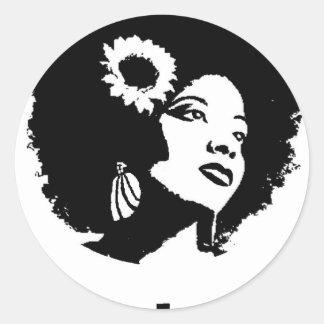 Afro Love Classic Round Sticker