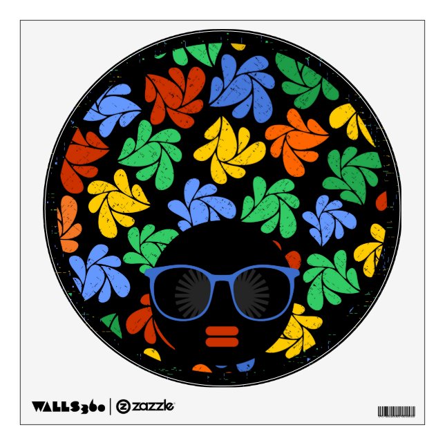 Afro Love Colorful Wall Decal (Front)
