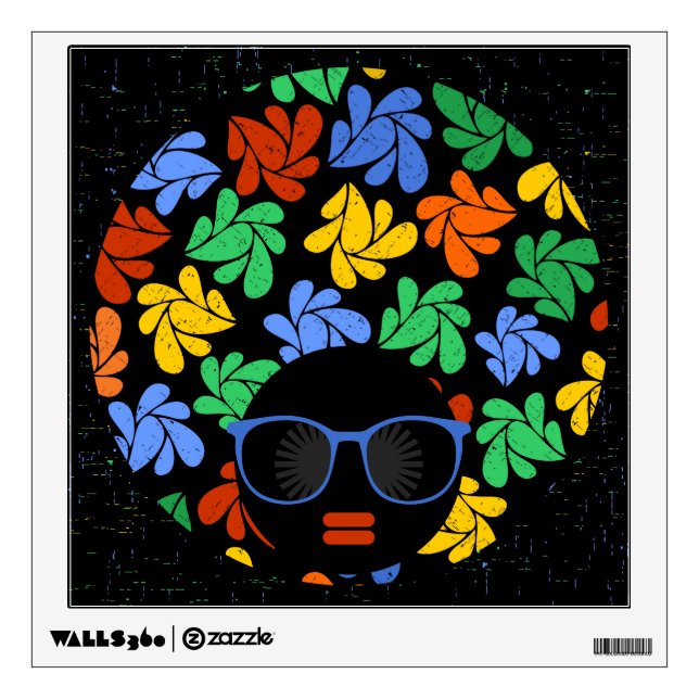 Afro Love Colorful Wall Tapestry Sticker (Front)