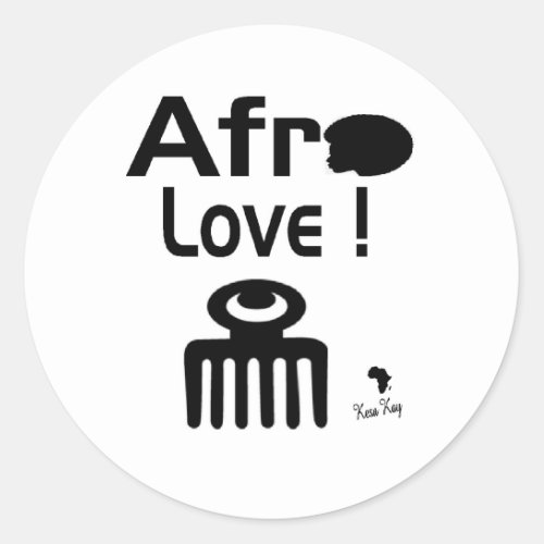 Afro Love with  DUAFE Classic Round Sticker