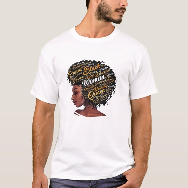 Afro Melanin Queen Tee Strong Black Natural Africa (Front)