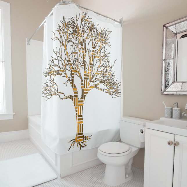 Afro-modern Pattern:  Africa Anew Shower Curtain (In Situ)