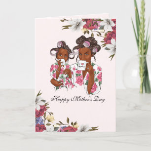 Afro Mother and Daughter Mother's Day Card