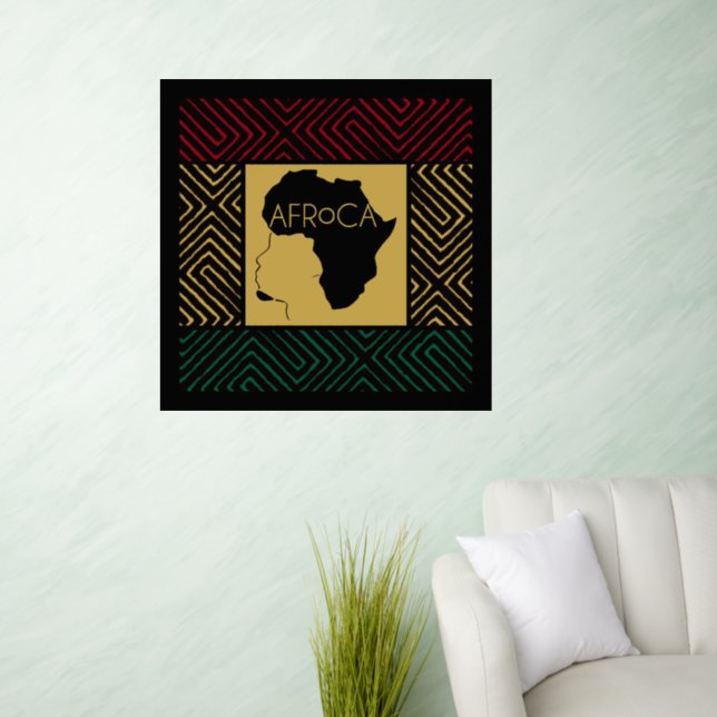 Afro Natural Black Hair Wall Decal (Living Room)