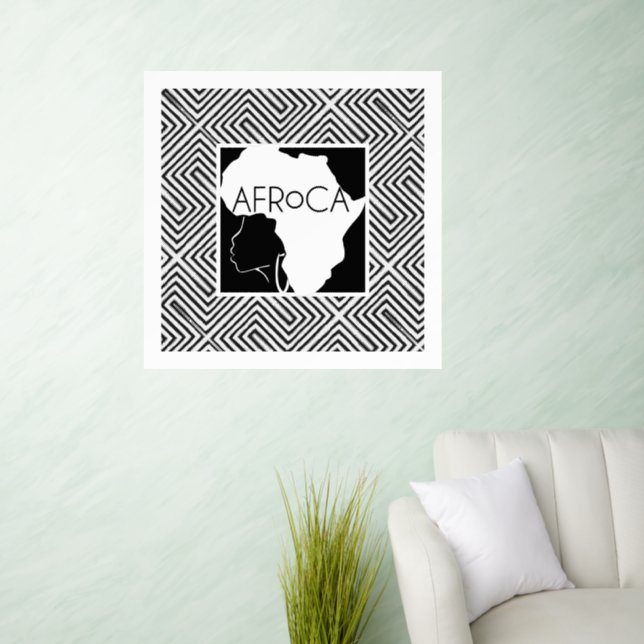 Afro Natural Black Hair Wall Decal (Living Room)