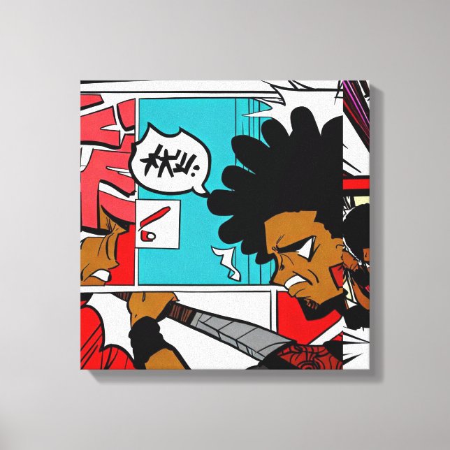 Afro Ninja Abstract #2 Canvas Print (Front)