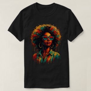Afro Paint Drip Freedom Art T-Shirt
