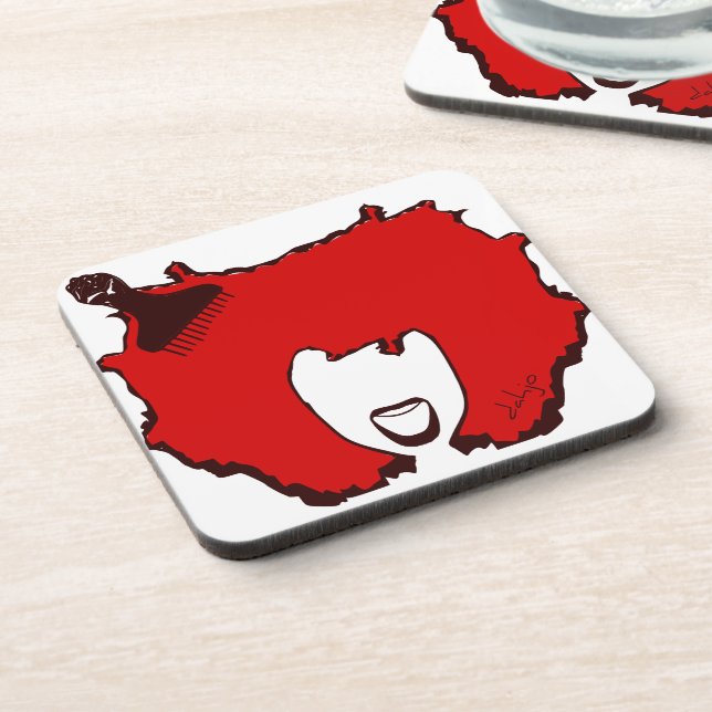 Afro Pick Drink Coaster (Left Side)