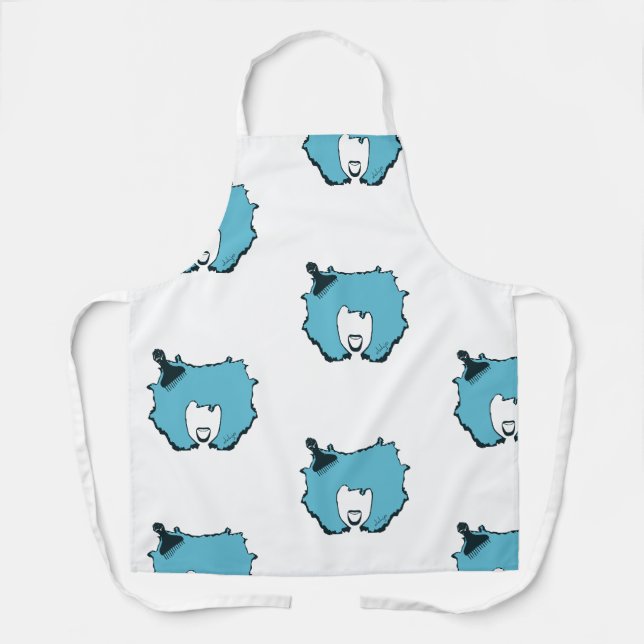 Afro Pick Sky Blue Apron (Front)