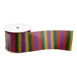 Afro Pop Colorful Chevron Design  Satin Ribbon