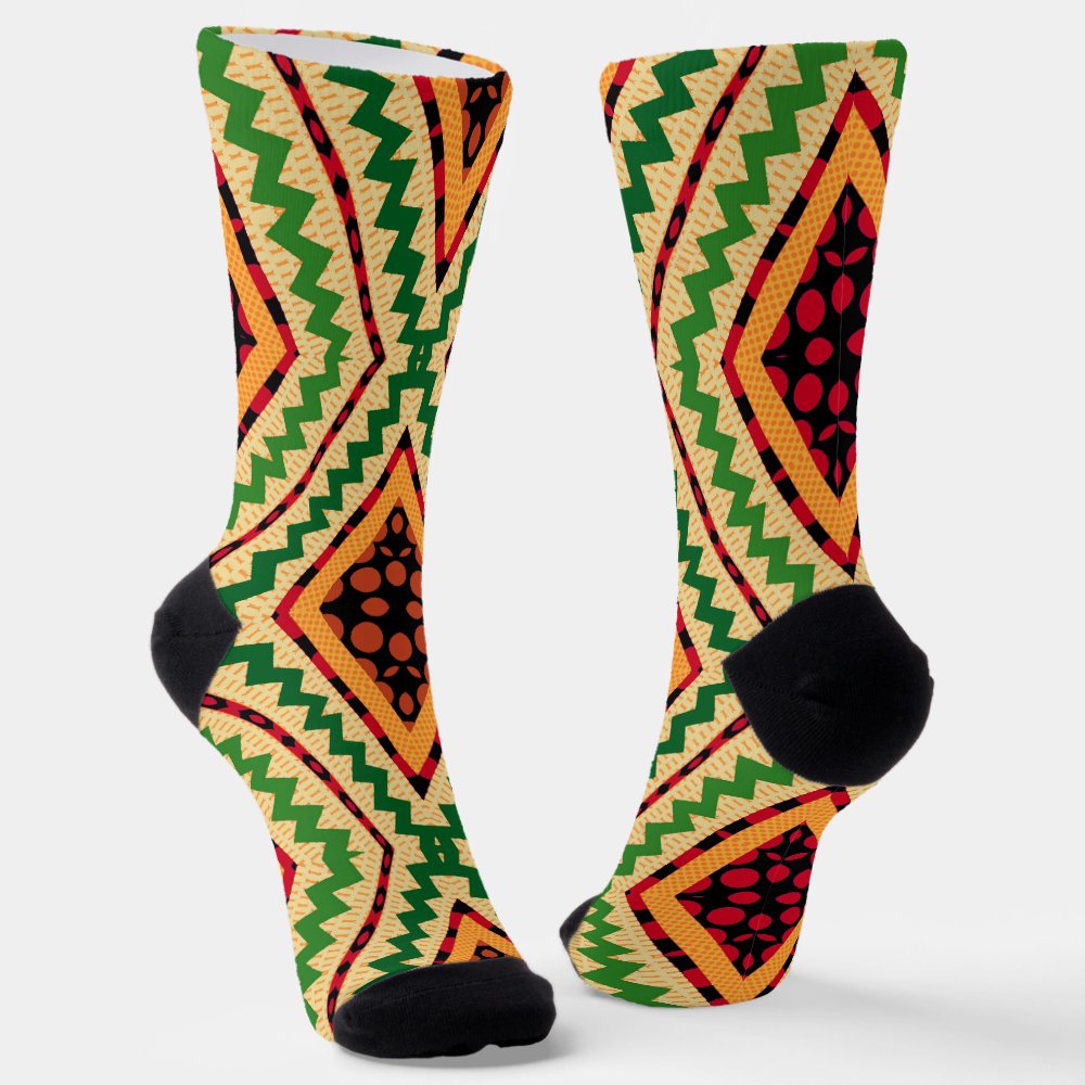 Disover Afro Pop Kente Yellow Socks