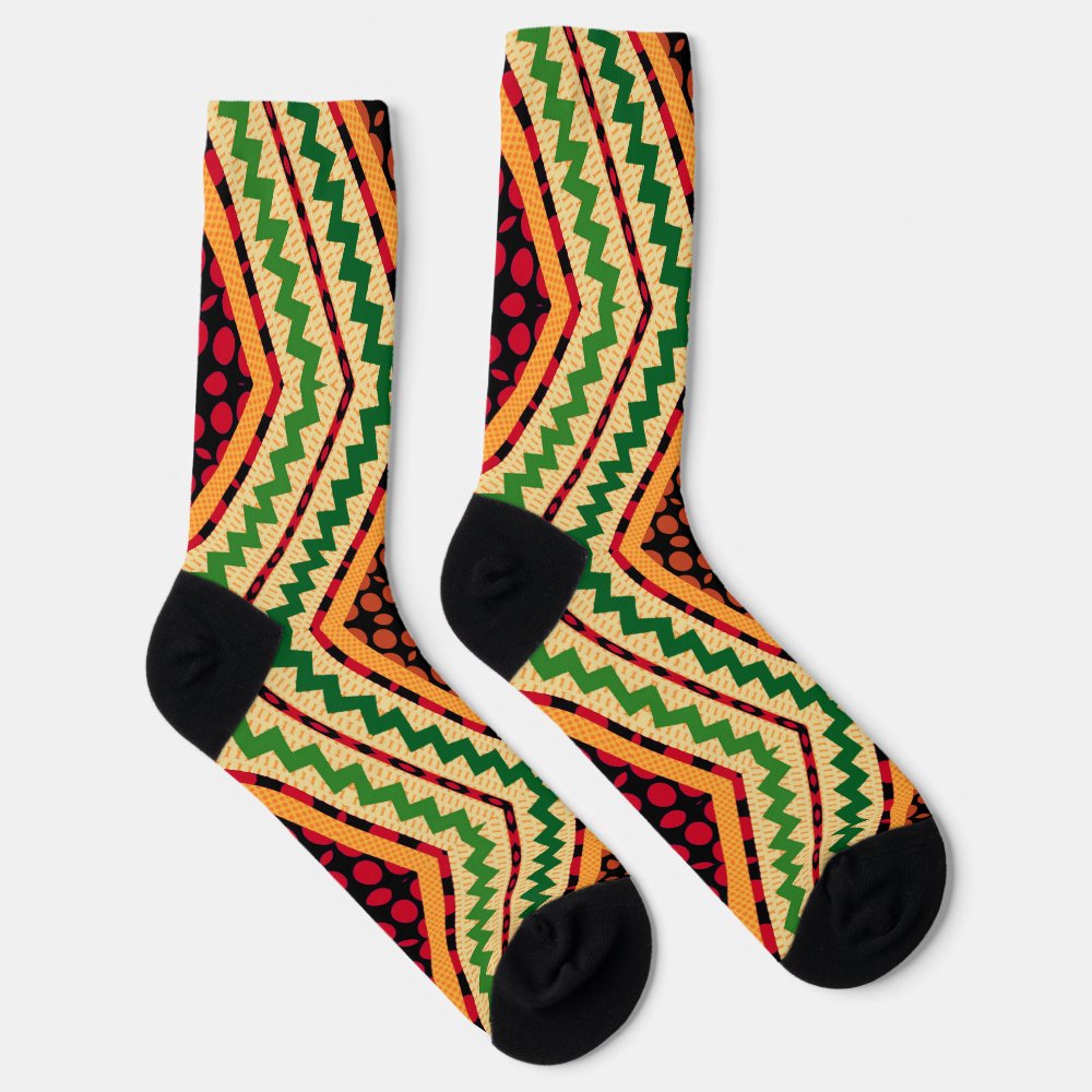 Disover Afro Pop Kente Yellow Socks