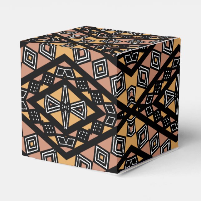 Afro Pop Modern Bogolan Mud Cloth Design Favor Boxes (Back Side)