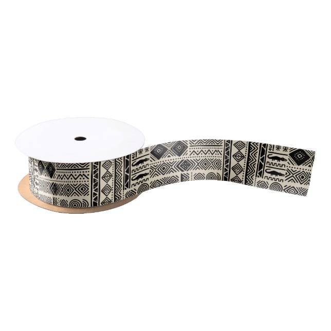 Afro Pop Mudcloth Design  Satin Ribbon (Spool)