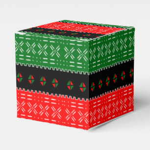 Afro Pop Red Black and Green Modern Mudcloth Favor Boxes