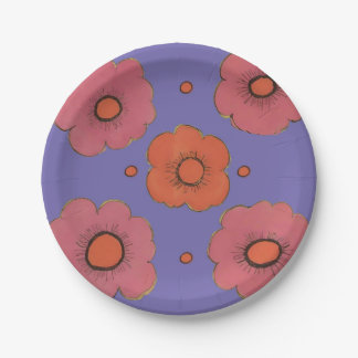 Afro Poppies Paper Plates