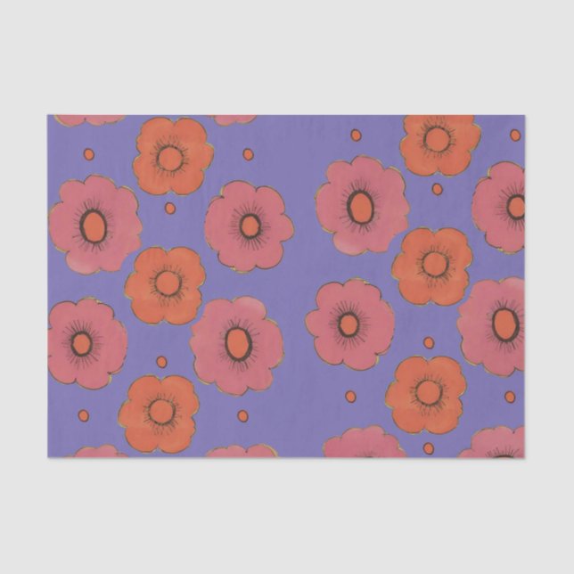 Afro Poppies Tissue Paper (Front)