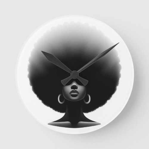 Afro Power Soulful Wooden Wall Clock