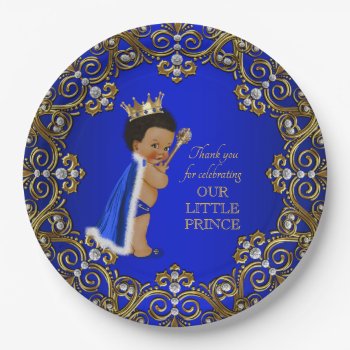 Afro Prince Baby Shower Paper Plates by BabyCentral at Zazzle